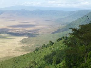 Blick von den Hängen des Ngorongoro-Kraters (Kenia)
